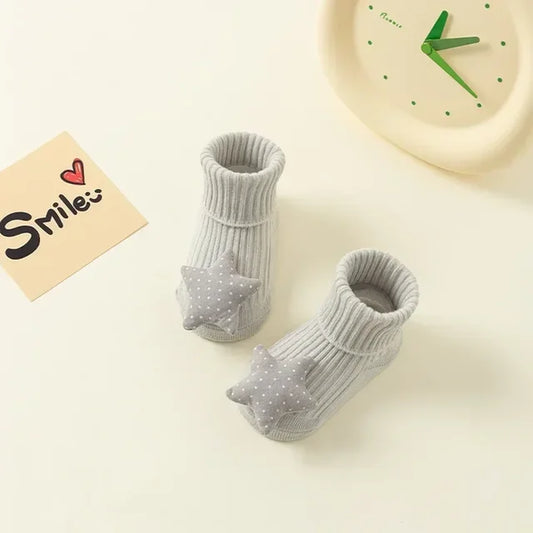 Baby Socks Winter Autumn Non-Slip Floor Socks Newborn Baby Cartoon 3D Doll Toddler Socks for Kids 0-3Y
